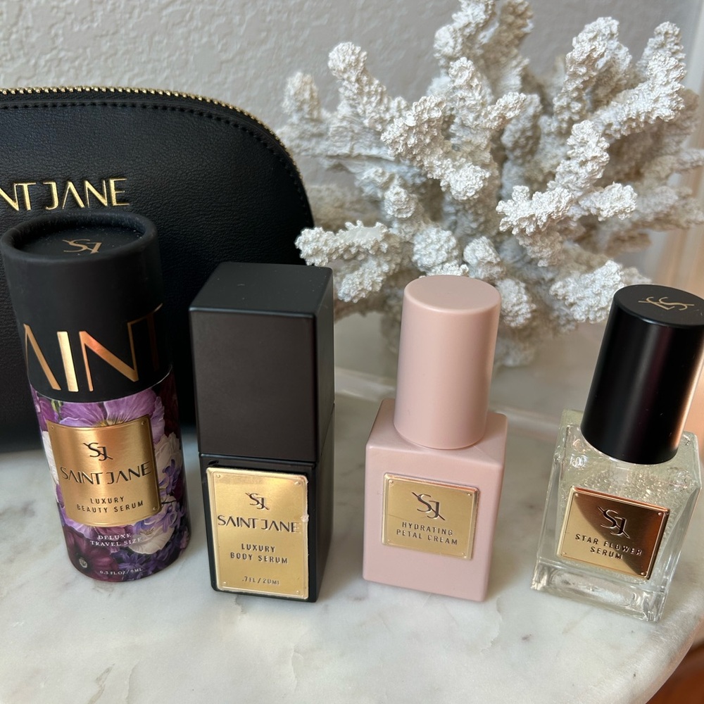 Saint Jane Luxury Skincare Travel Serum Set - Black and Gold Pouch - Picture 2 of 4